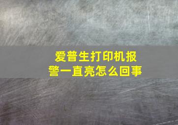 爱普生打印机报警一直亮怎么回事