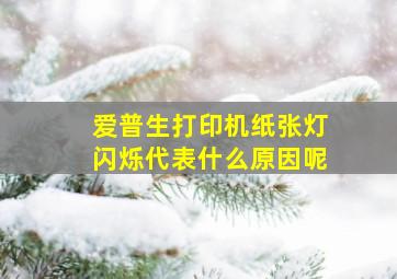 爱普生打印机纸张灯闪烁代表什么原因呢