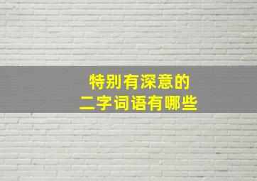 特别有深意的二字词语有哪些