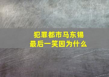 犯罪都市马东锡最后一笑因为什么