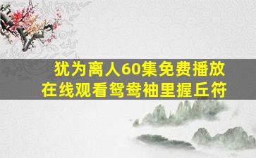 犹为离人60集免费播放在线观看鸳鸯袖里握丘符