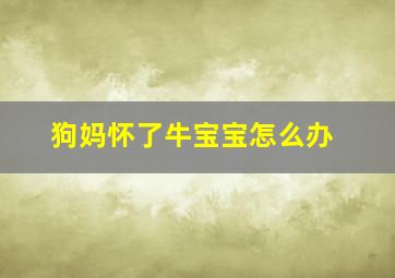 狗妈怀了牛宝宝怎么办