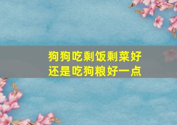 狗狗吃剩饭剩菜好还是吃狗粮好一点