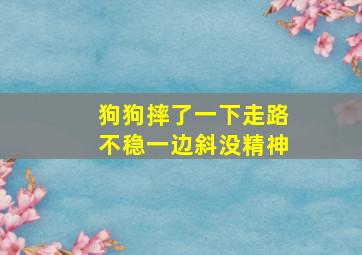 狗狗摔了一下走路不稳一边斜没精神