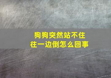 狗狗突然站不住往一边倒怎么回事