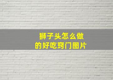 狮子头怎么做的好吃窍门图片