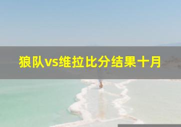 狼队vs维拉比分结果十月