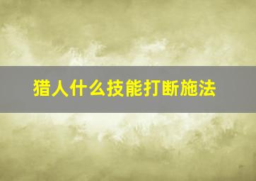 猎人什么技能打断施法