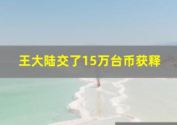 王大陆交了15万台币获释