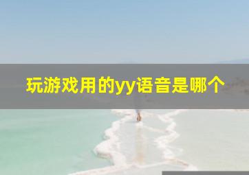 玩游戏用的yy语音是哪个