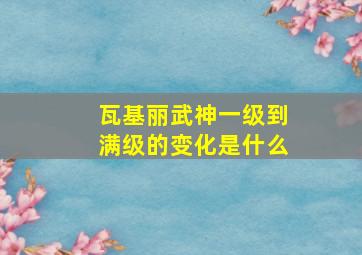 瓦基丽武神一级到满级的变化是什么