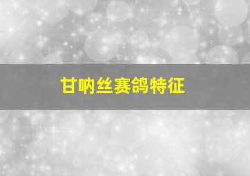 甘呐丝赛鸽特征