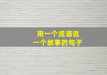 用一个成语说一个故事的句子