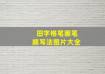 田字格笔画笔顺写法图片大全