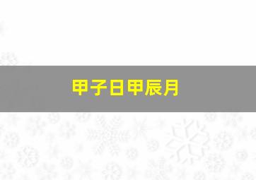 甲子日甲辰月