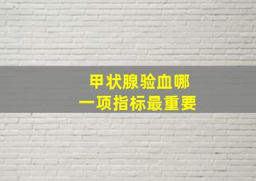 甲状腺验血哪一项指标最重要