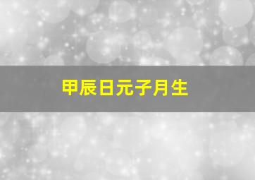 甲辰日元子月生