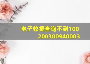 电子收据查询不到100200300940003