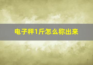 电子秤1斤怎么称出来