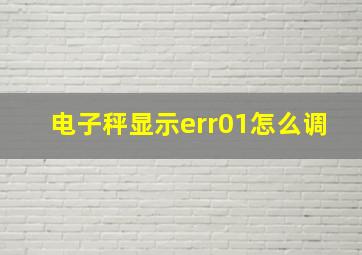 电子秤显示err01怎么调