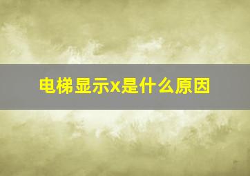 电梯显示x是什么原因