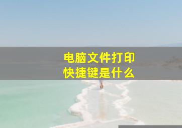 电脑文件打印快捷键是什么