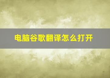 电脑谷歌翻译怎么打开