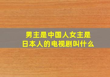 男主是中国人女主是日本人的电视剧叫什么