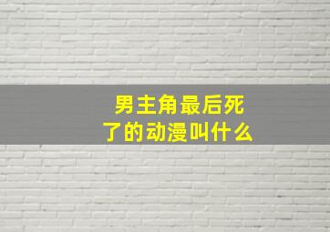 男主角最后死了的动漫叫什么