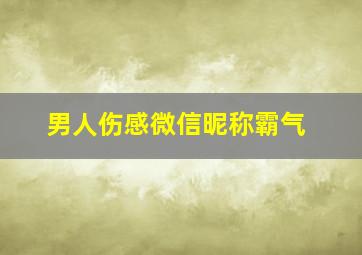 男人伤感微信昵称霸气