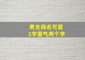 男生网名可爱2字霸气两个字