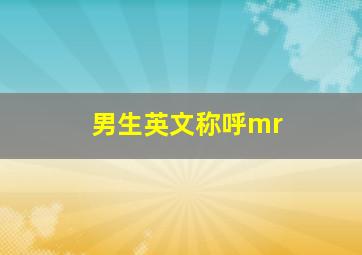 男生英文称呼mr