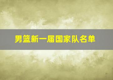 男篮新一届国家队名单