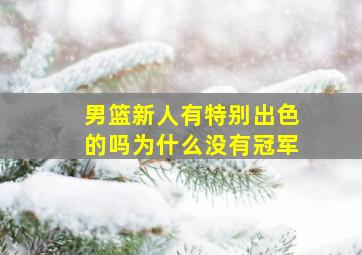 男篮新人有特别出色的吗为什么没有冠军