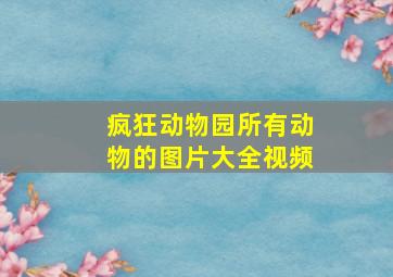 疯狂动物园所有动物的图片大全视频