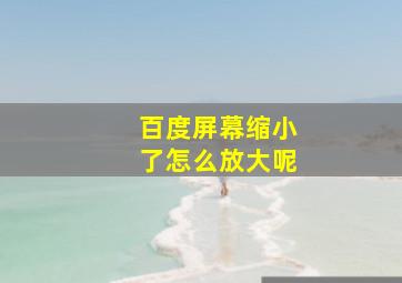 百度屏幕缩小了怎么放大呢