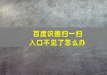 百度识图扫一扫入口不见了怎么办