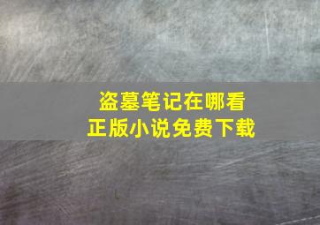 盗墓笔记在哪看正版小说免费下载