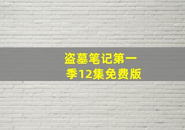 盗墓笔记第一季12集免费版