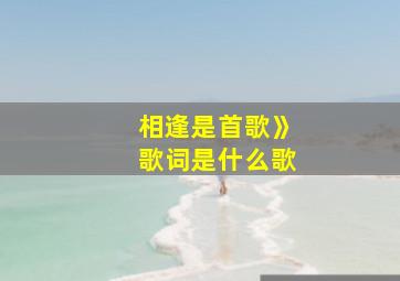 相逢是首歌》歌词是什么歌