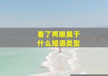 看了两眼属于什么短语类型