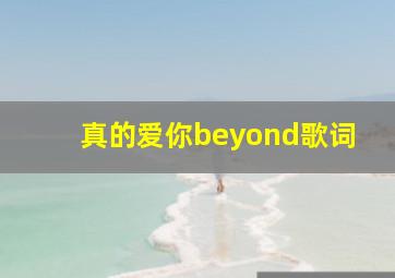 真的爱你beyond歌词