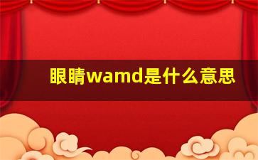 眼睛wamd是什么意思