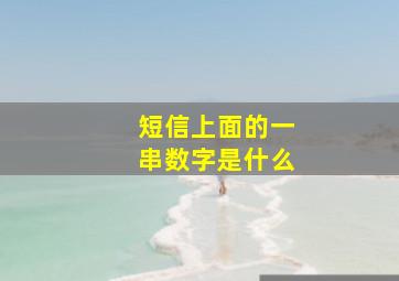 短信上面的一串数字是什么