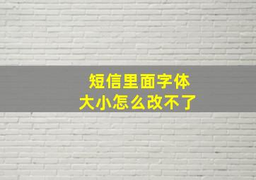 短信里面字体大小怎么改不了