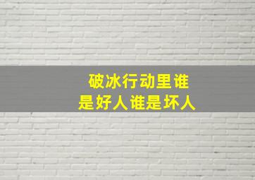 破冰行动里谁是好人谁是坏人