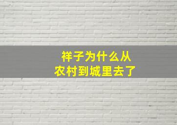 祥子为什么从农村到城里去了