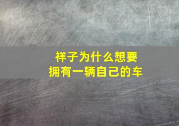 祥子为什么想要拥有一辆自己的车