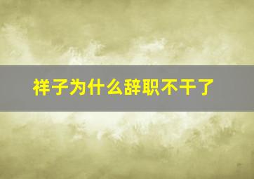 祥子为什么辞职不干了