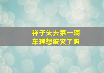 祥子失去第一辆车理想破灭了吗